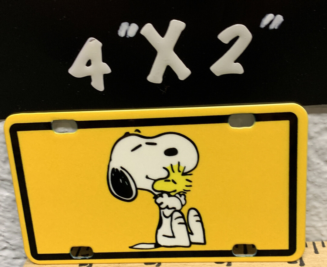 SNOOPY & WOODSTOCK Bicycle Plate Metal Sign Cartoon Character TV Show Comics Gas
