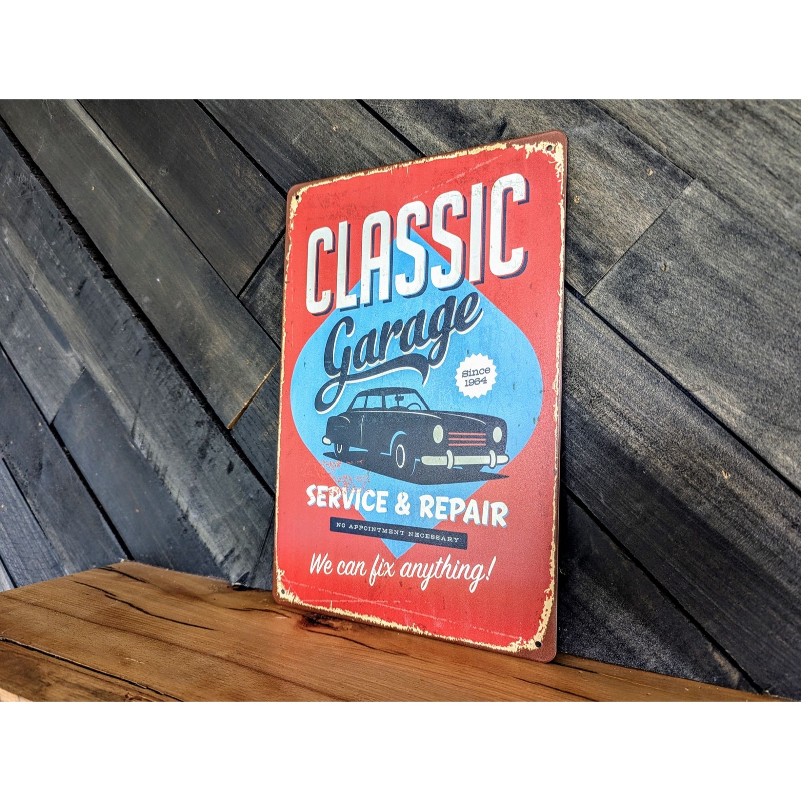 Classic Garage Service & Repair Metal Sign – 8 x 12 in