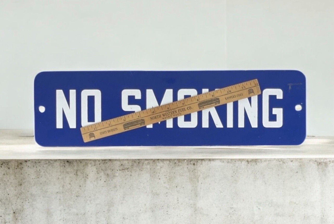 Vintage (1920-40) Porcelain / Enameled Gas / Oil Service Station No Smoking Sign