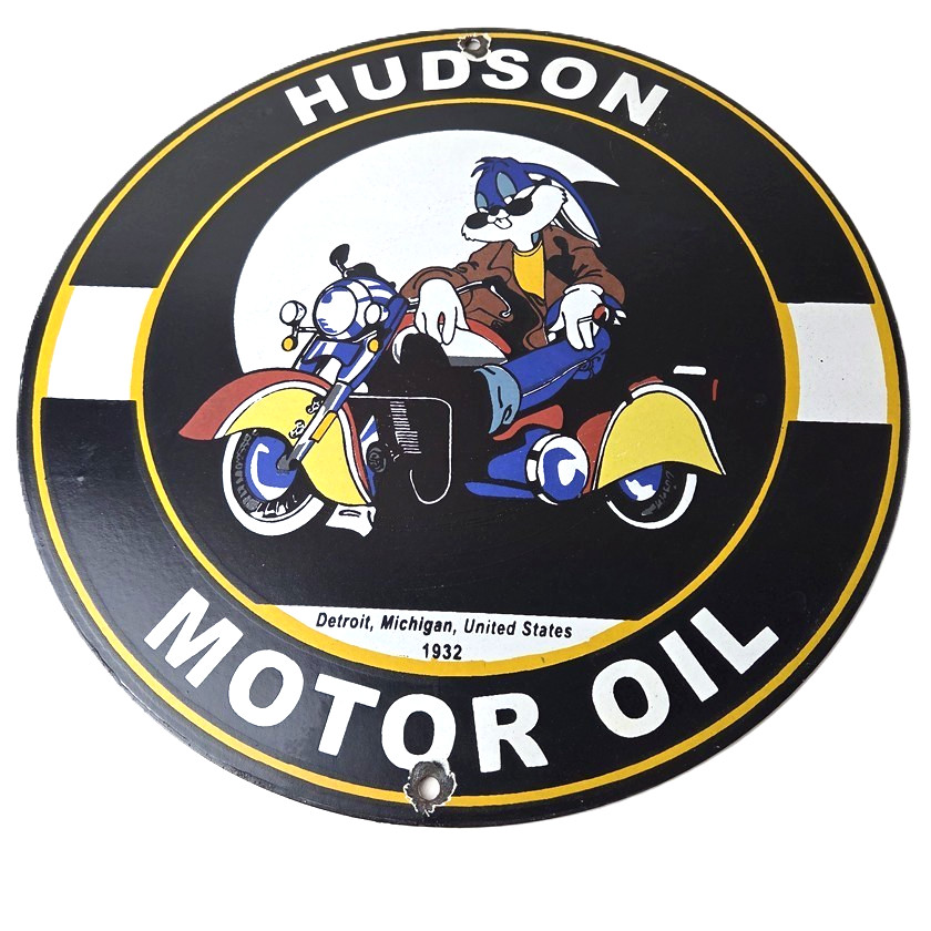 Vintage Hudson Automobiles Sign – Gas Service Station Porcelain Sign