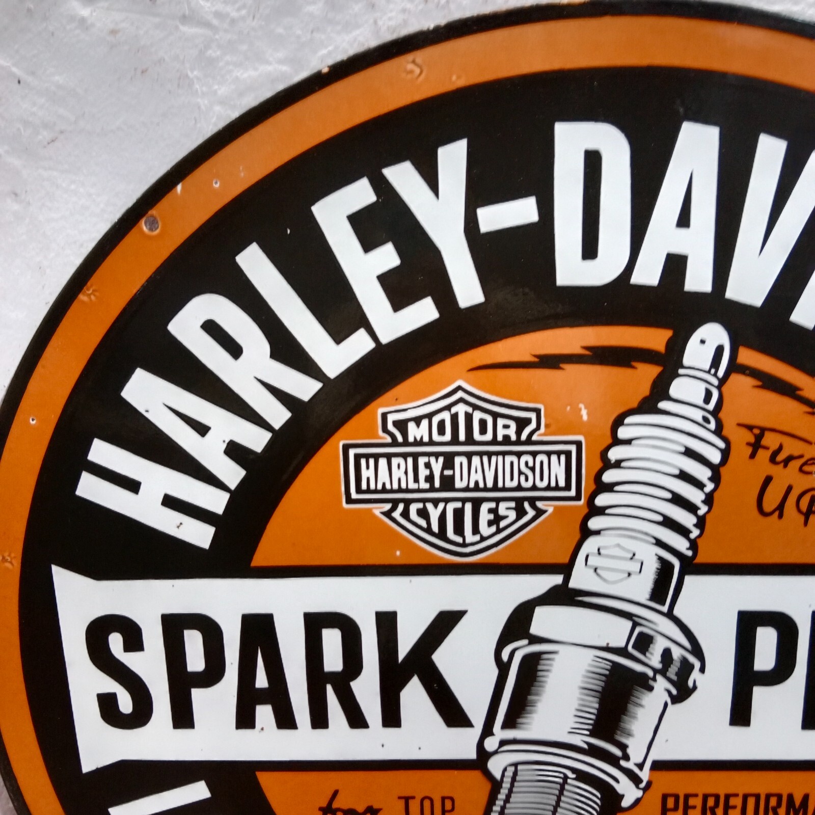 Harley Davidson Spark Plugs Porcelain Enamel Sign 30 x 30 Inches 2 Sided