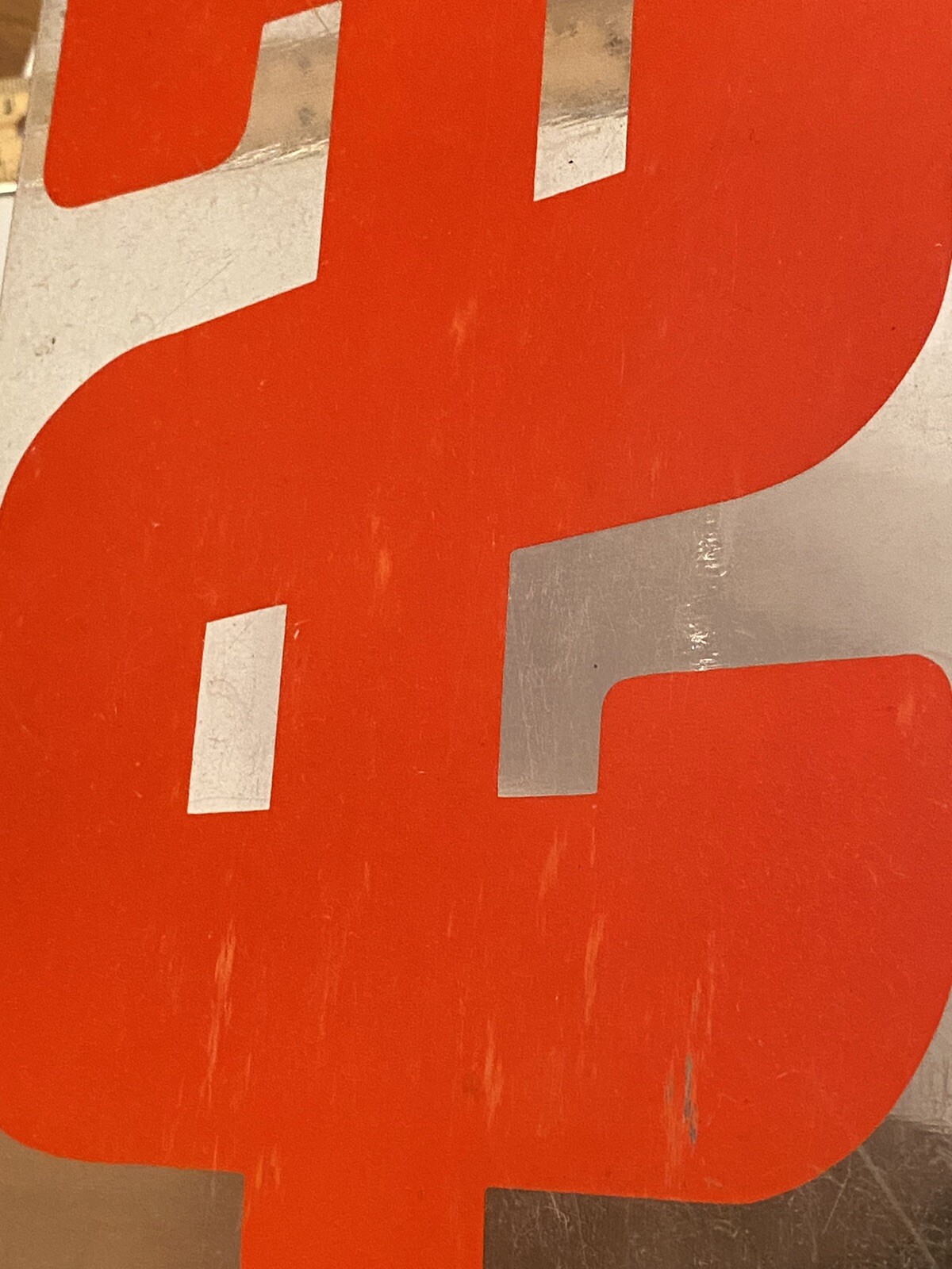 Vintage Retro Gas Station Plexiglass Dollar price Sign Symbol ~10.5″ tall