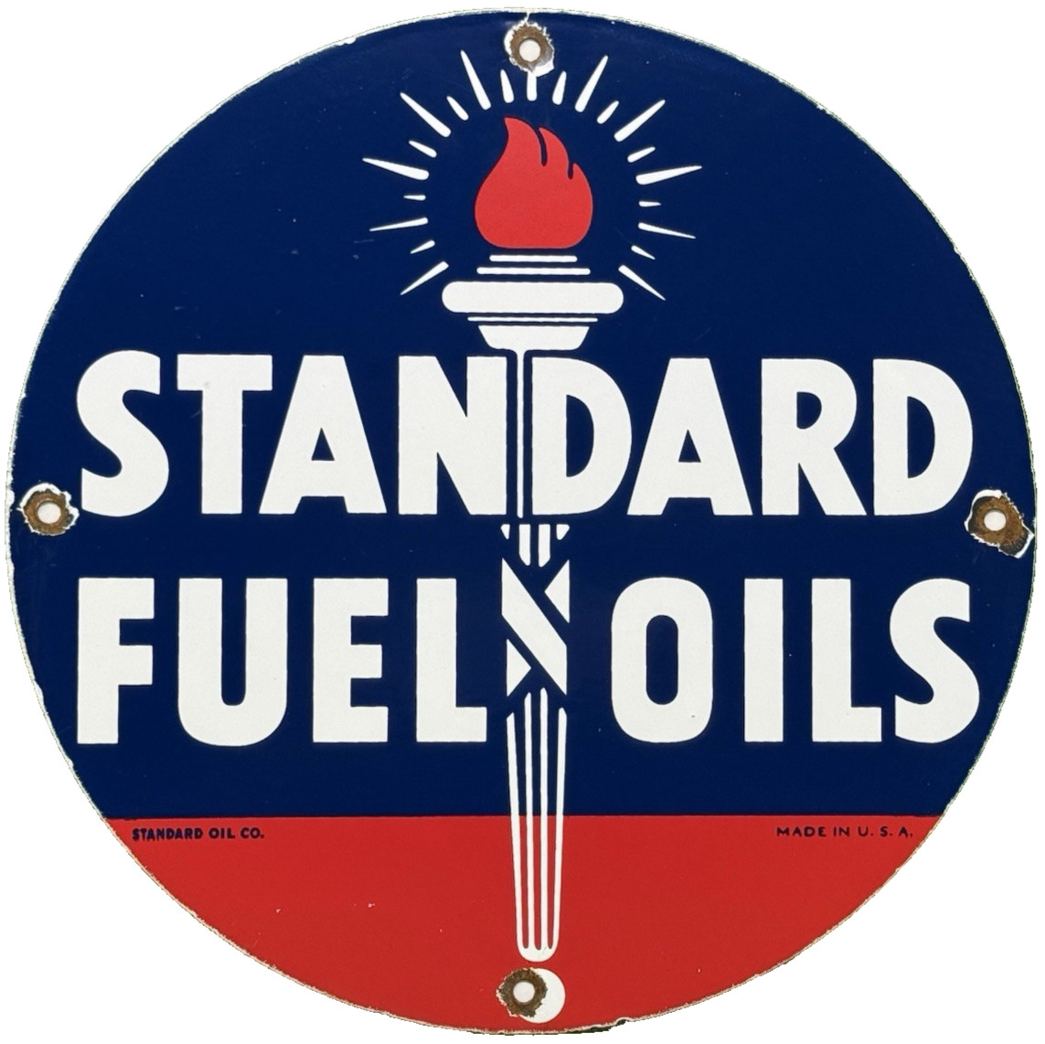 VINTAGE STANDARD GASOLINE PORCELAIN SIGN GAS STATION PUMP PLATE SERVICE FUEL OIL