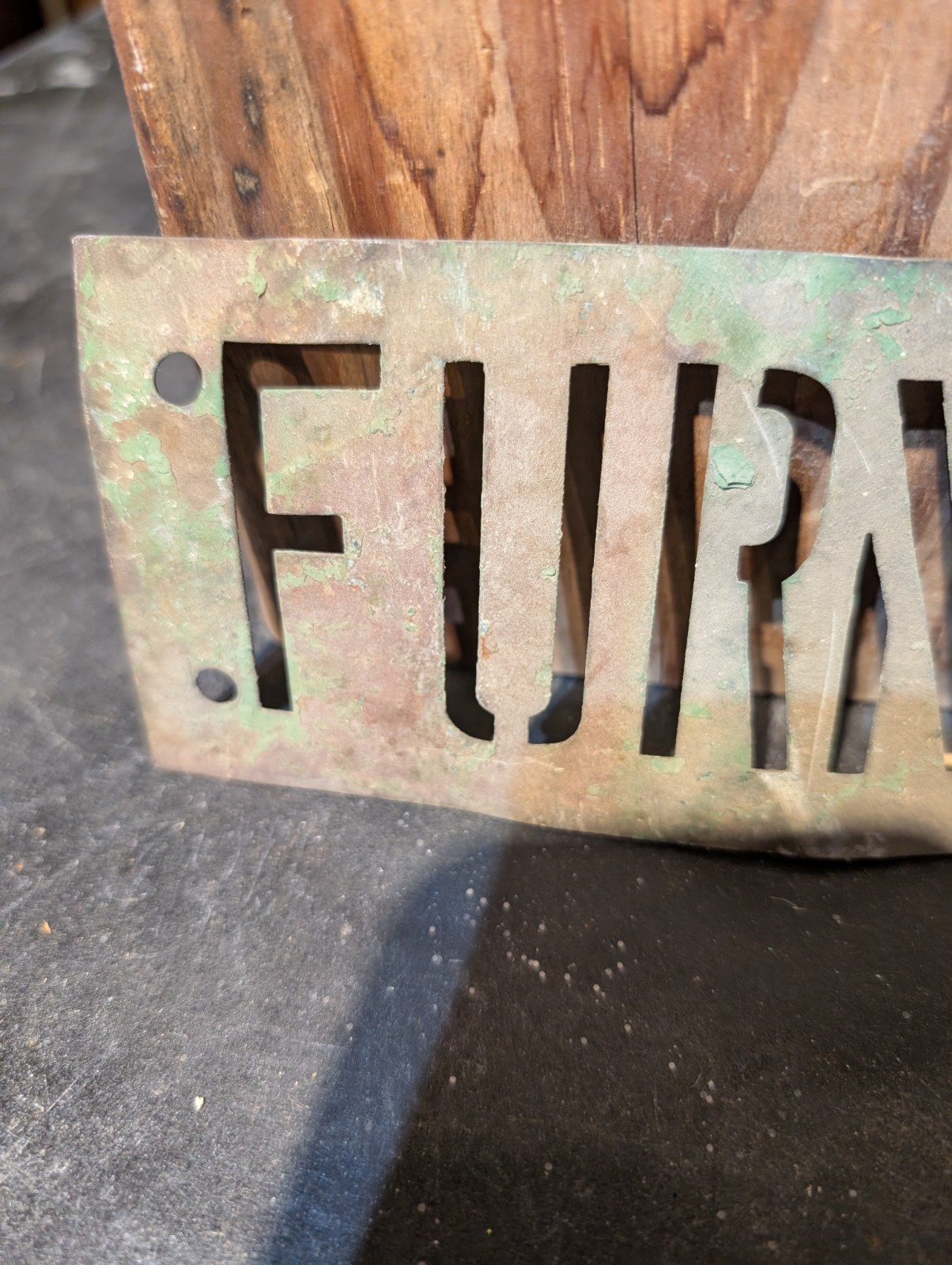 Vintage Original RARE All Metal Stencil For Standard Oil Jobber FURNACE