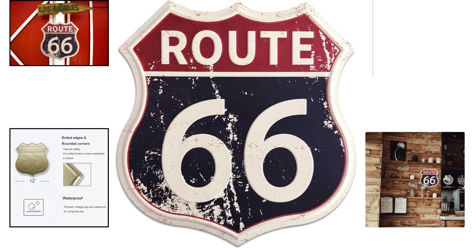 High-Definition Route 66 Metal Sign 12″ x 12″ – Unique Gift for Collectors