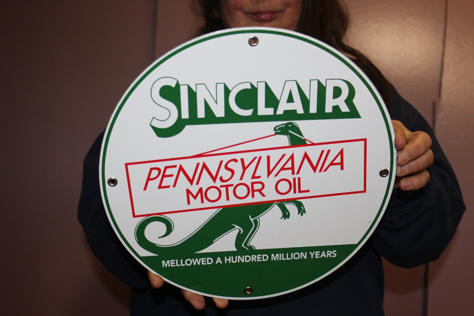 Sinclair Pennsylvania Motor Oil Gas Station Chevrolet Ford Porcelain Metal Sign