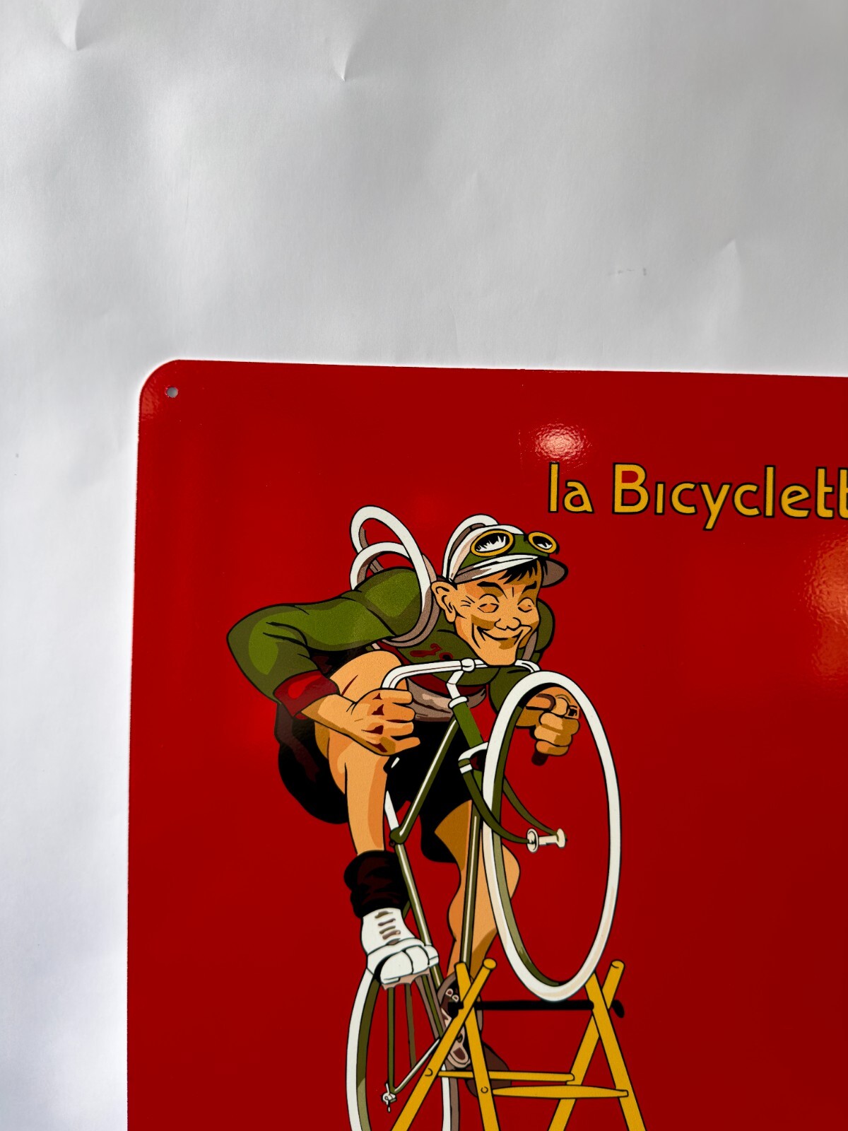 Vintage French J.B. Louvet Bicycle Heavy Metal Sign XL 24″x16″ (60×40 cm)