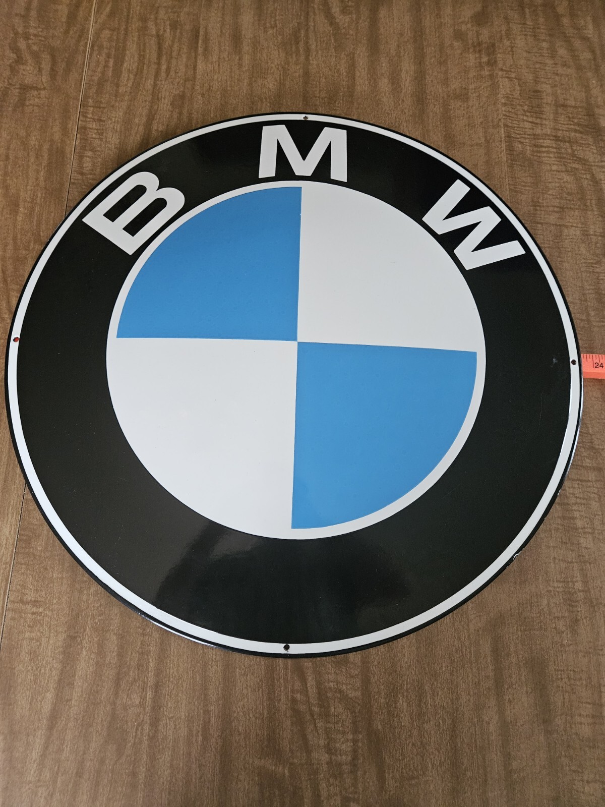 VINTAGE 1960’s PORCELAIN BMW DEALER SIGN CONVEXED 23-1/2″