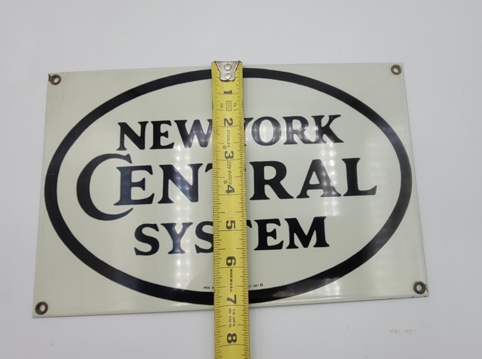 Vintage New York Central System Railroad Porcelain Enameled Train Metal Sign