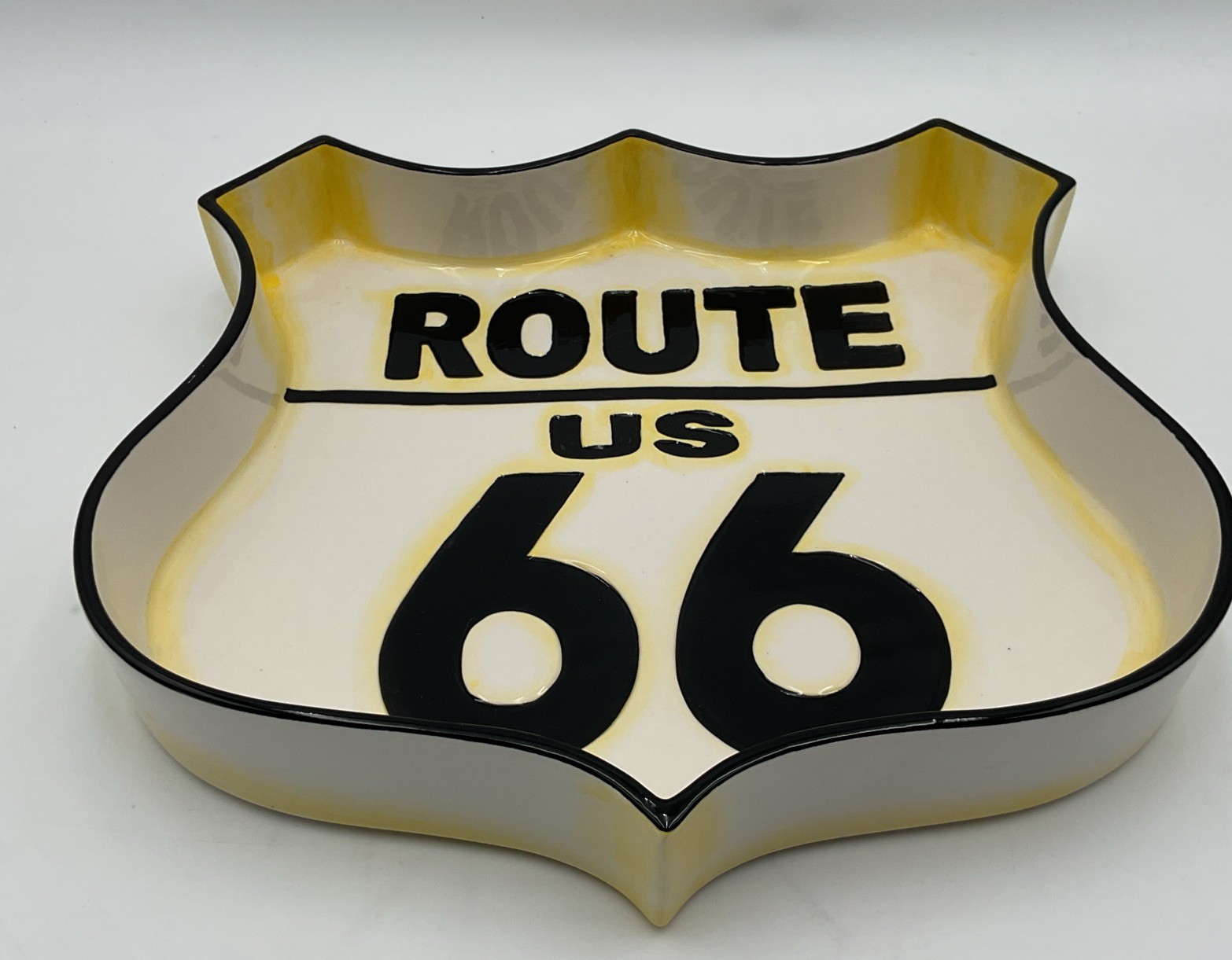 US Route 66 Highway Sign Ceramic Serving Dish Bowl