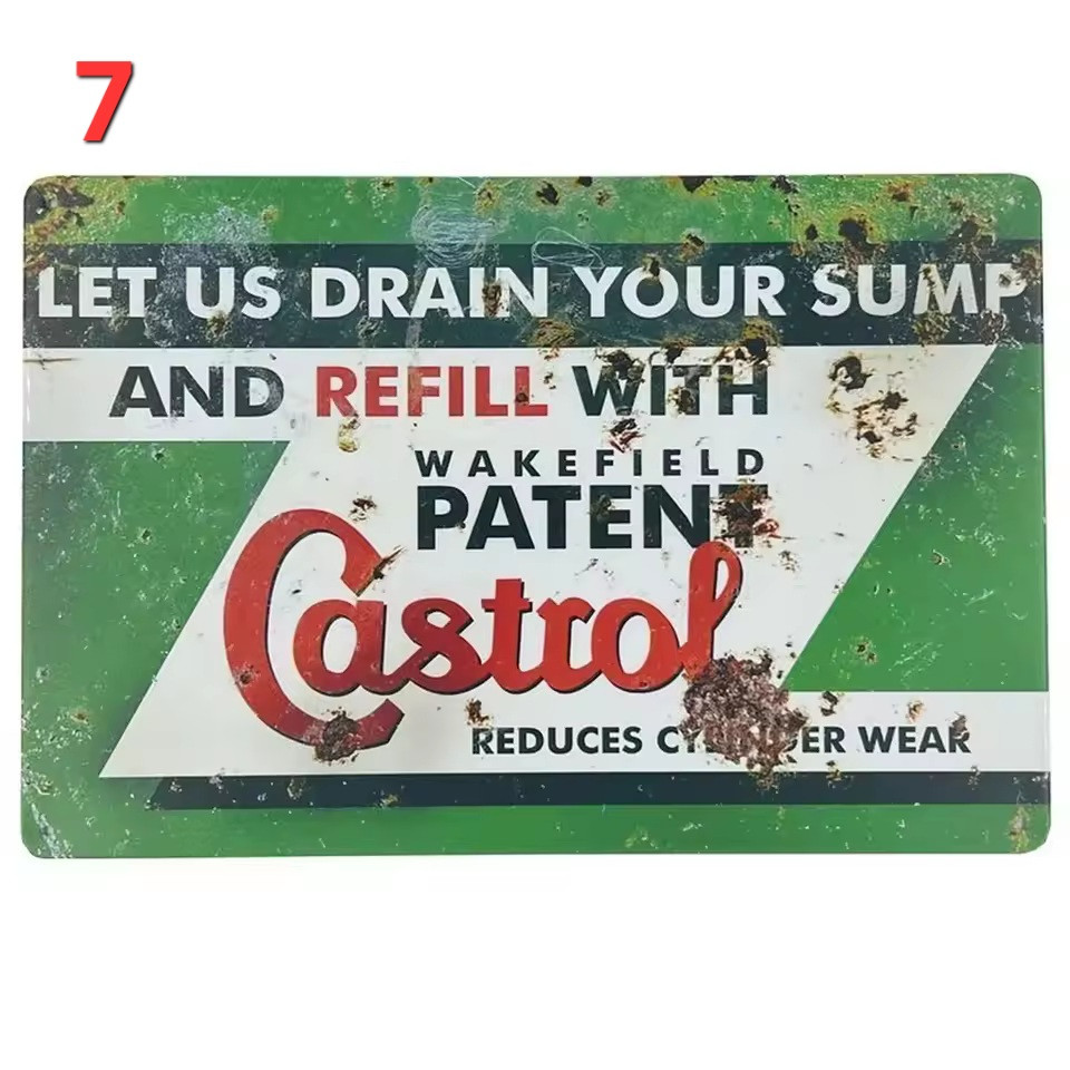 Vintage-Style Motor Oil Gas Signs – Esso STP Iron Painting Plaques Decor 20×30cm