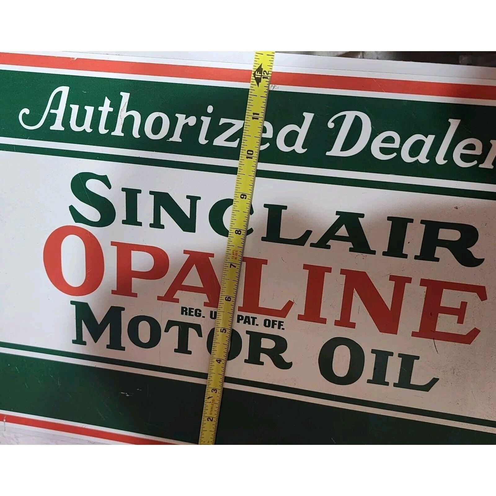 Sinclair Opaline Motor Thick Plastic Sign 29″ x 12.75″ Reproduction