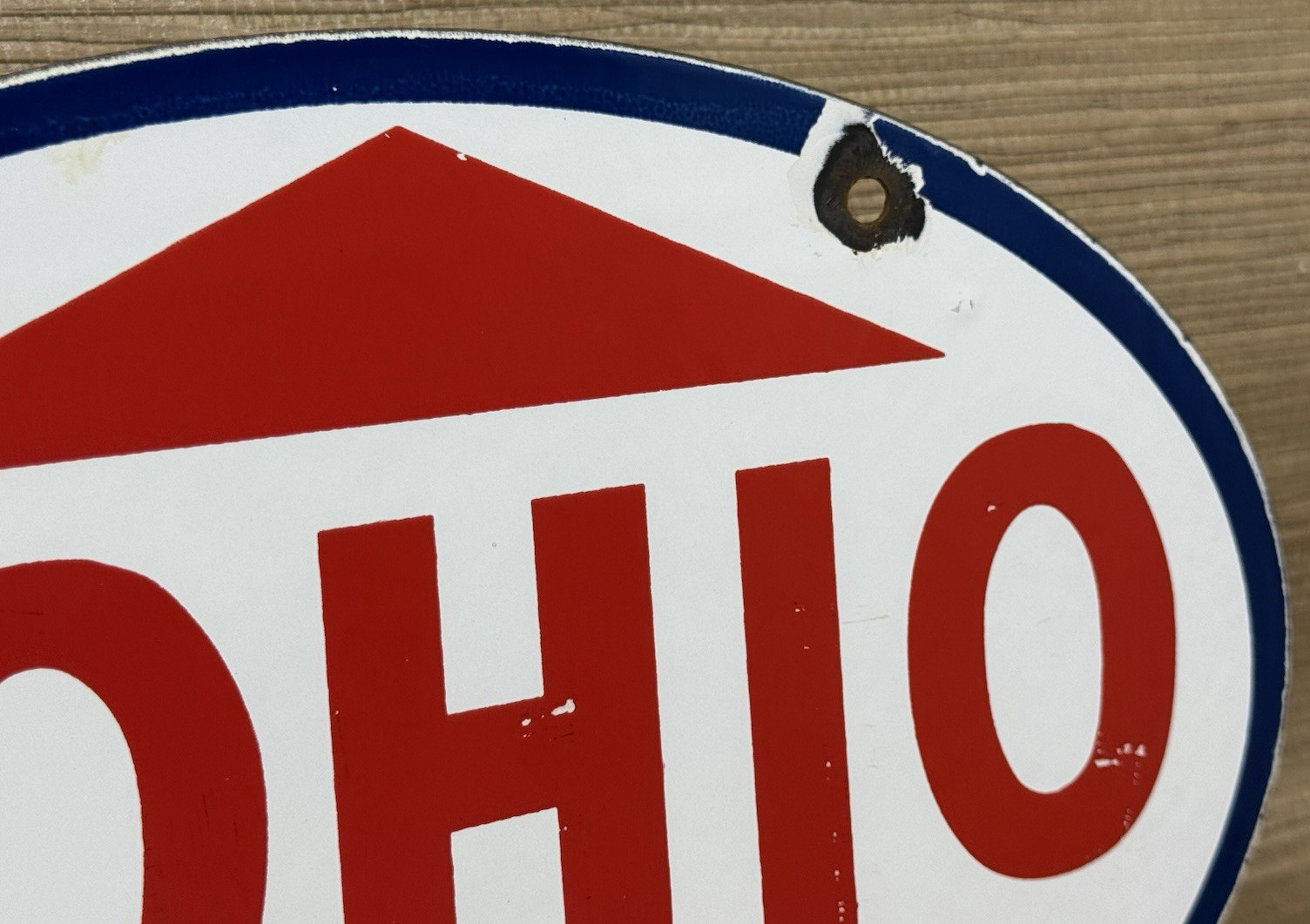 VINTAGE SOHIO GASOLINE PORCELAIN SIGN GAS STATION MOTOR OIL PUMP PLATE ESSO