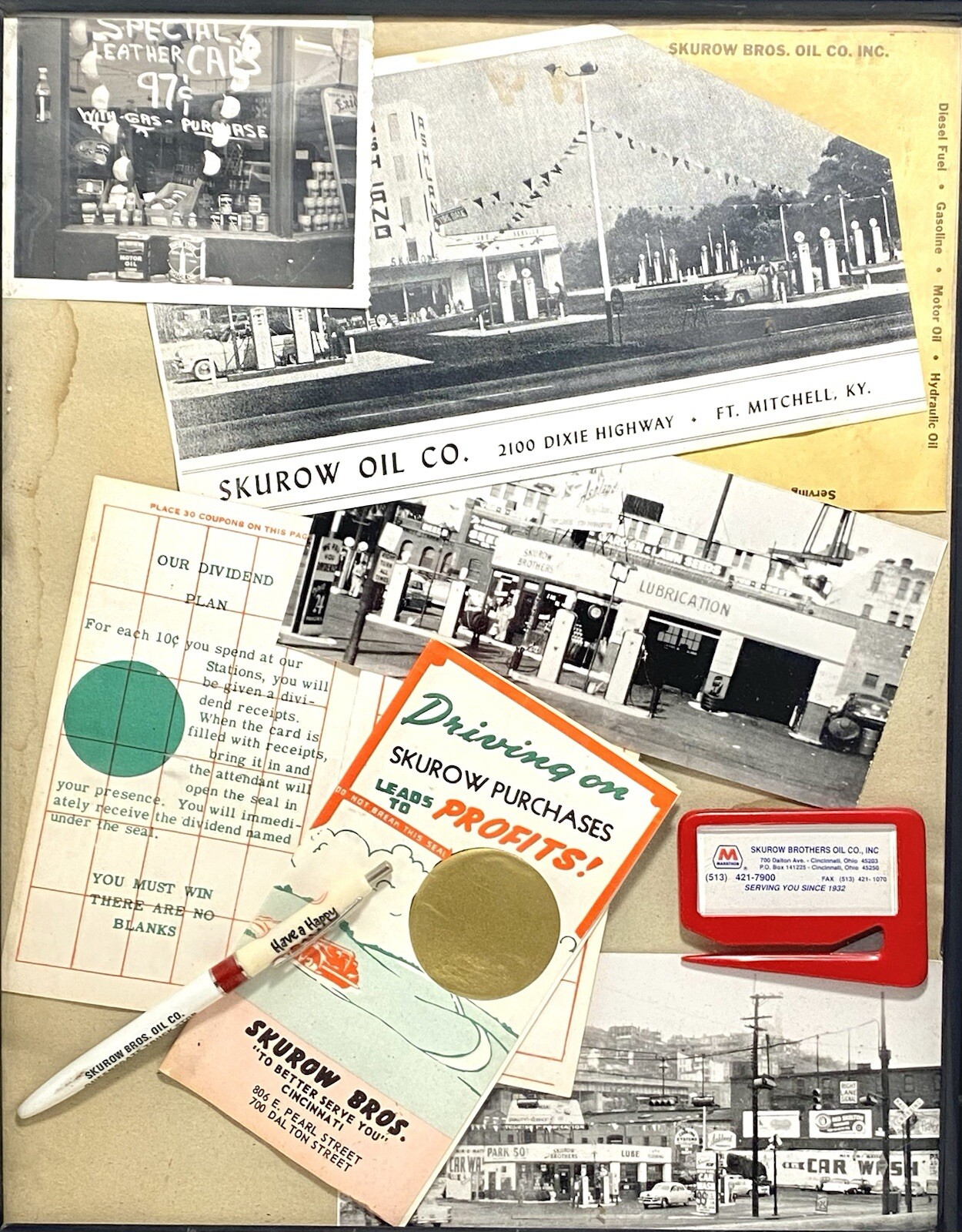 Skurow Oil Company Gas & Oil Photos, Dividend Plan, Pen, Brochure Kentucky Ohio