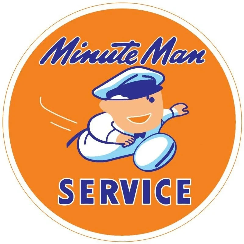 Union Oil Minute Man Service NEW Sign: 24″ Dia. Round USA Steel