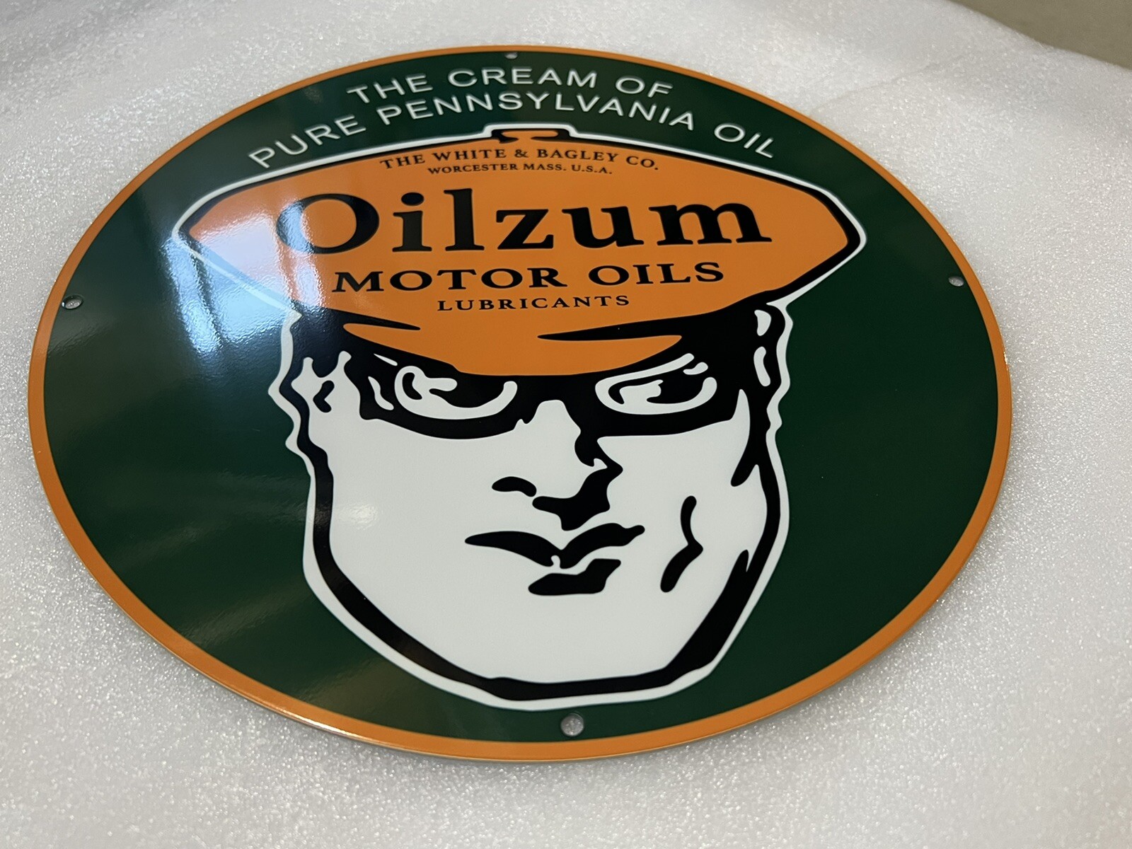 12 Inch Oilzum MOTOR OIL Vintage Style Heavy Metal Steel Sign Pump Plate