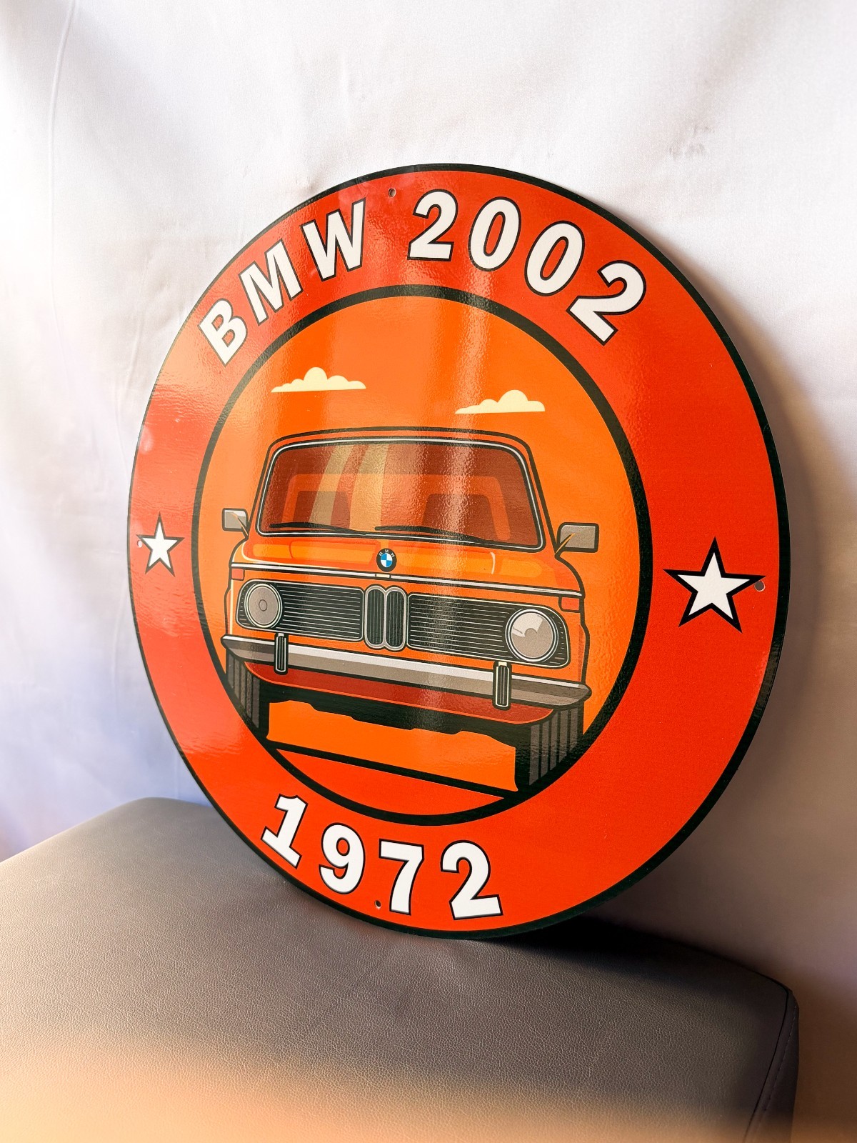 1972 BMW 2002 Bavarian Classic Reborn Heavy Metal Sign XL – 19.7″ (50cm)