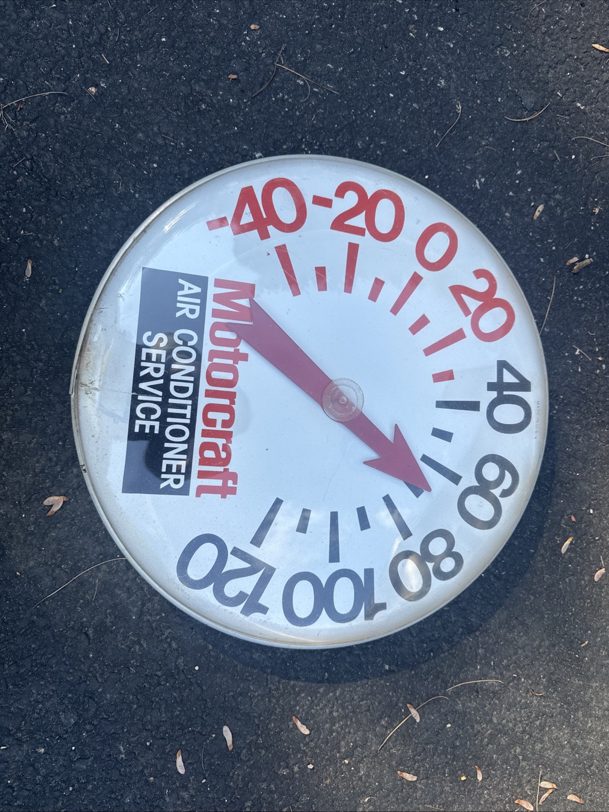 18” MOTORCRAFT AIR CONDITIONER SERVICE FORD GAS OIL THERMOMETER SIGN