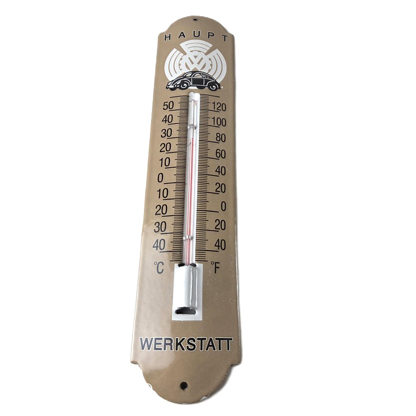 Vintage Volkswagen Automobiles Sign – Service Bug Sign on Porcelain Thermometer