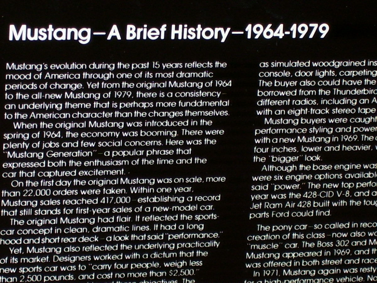 MUSTANG — Original Vintage Sign Tray – DATED “1978” – Tells HISTORY of MUSTANG