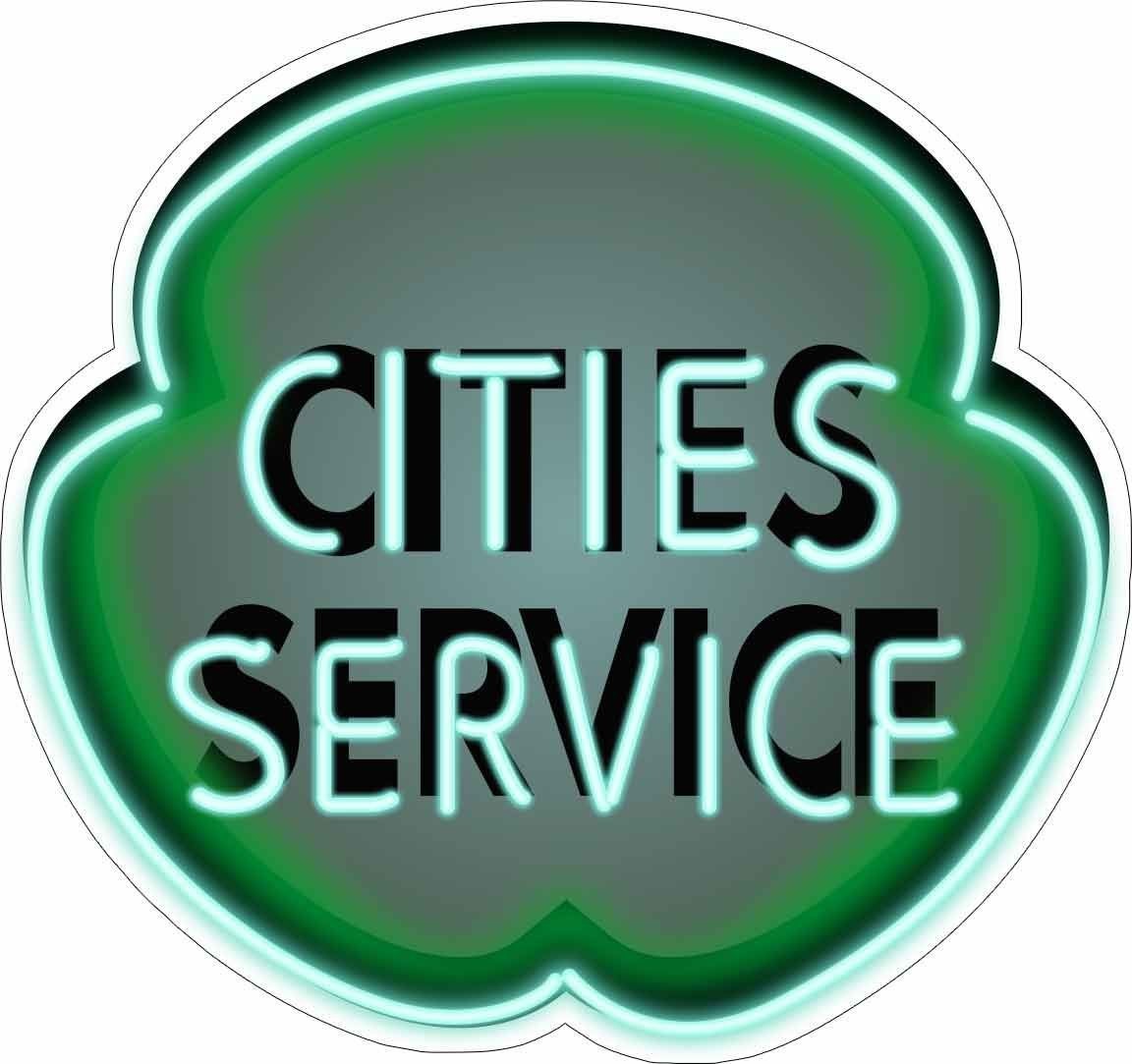 CITIES SERVICE Neon Stylized Metal Advertising Sign (not real neon)