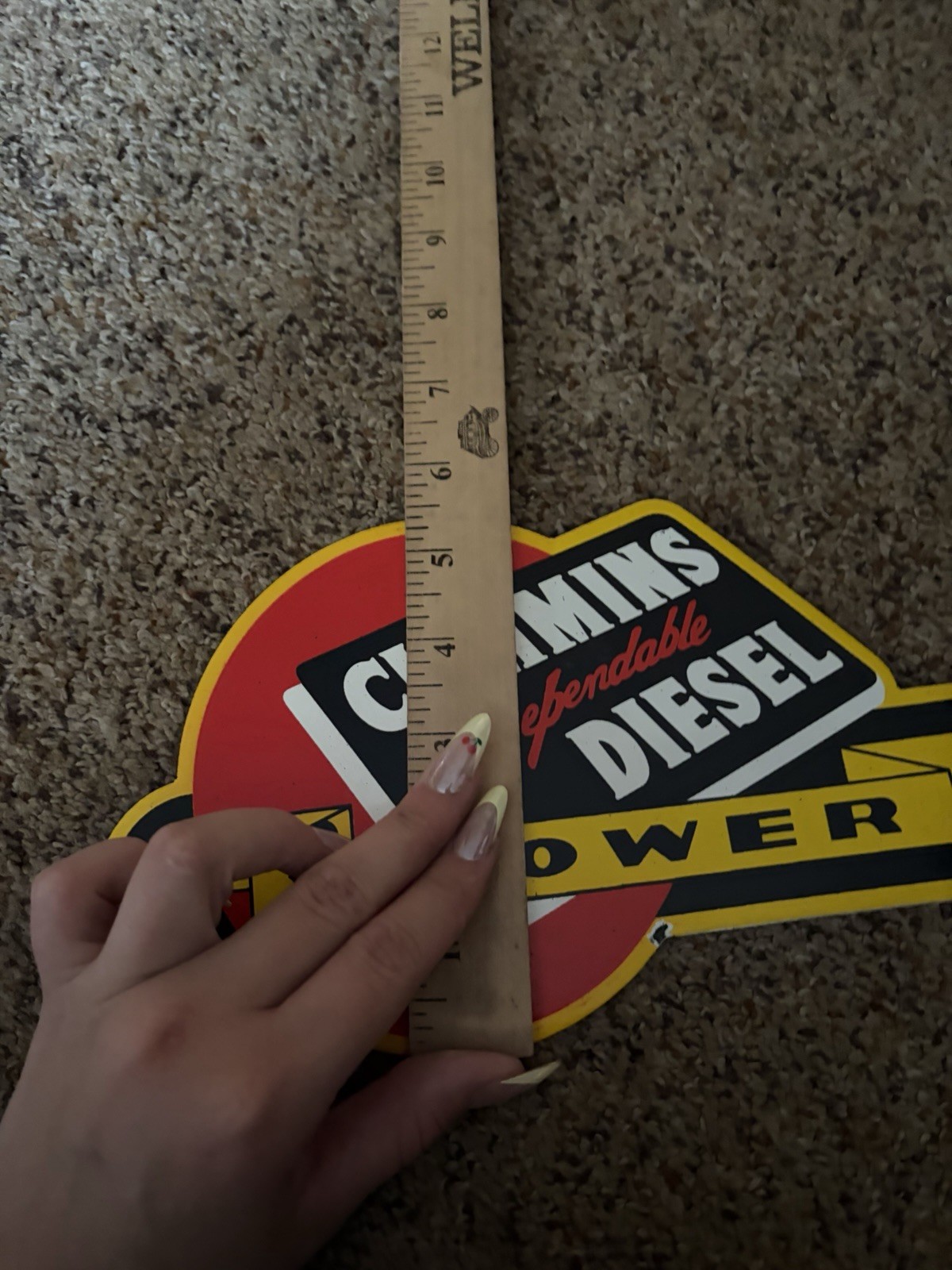Porcelain Cummins Dependable Diesel Power Sign