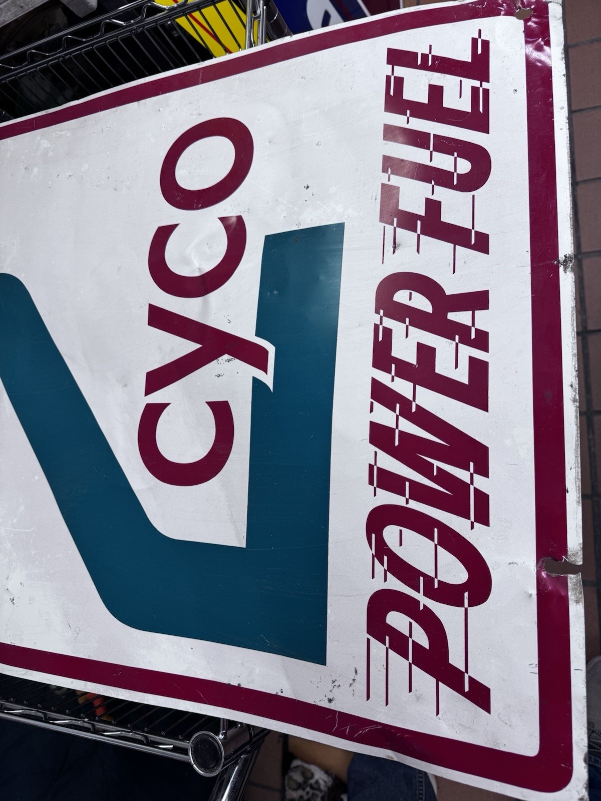 2 Cyco Power Fuel Sign 24×36 Tin Snowmobile Fuel Sign Petroliana Advertising