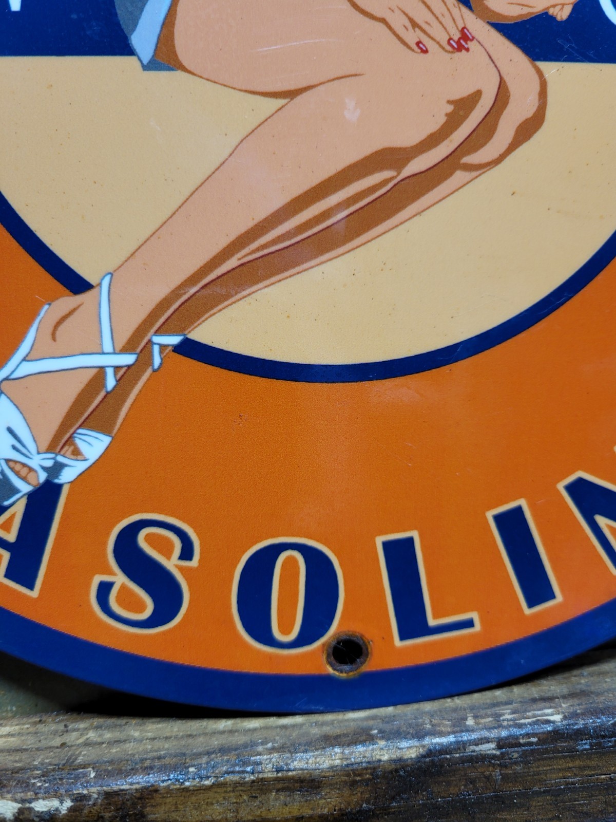VINTAGE UNION OIL PORCELAIN SIGN AVIATION GASOLINE CAR MOTOR SERVICE SUPPLY 12″