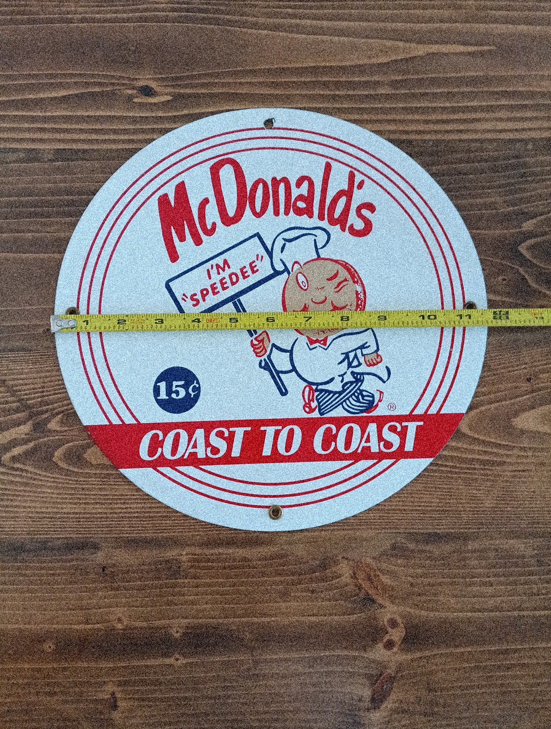 VINTAGE MCDONALD’S PORCELAIN SIGN SPEEDEE PEPSI COKE PIGGLY WIGGLY IN-N-OUT GAS