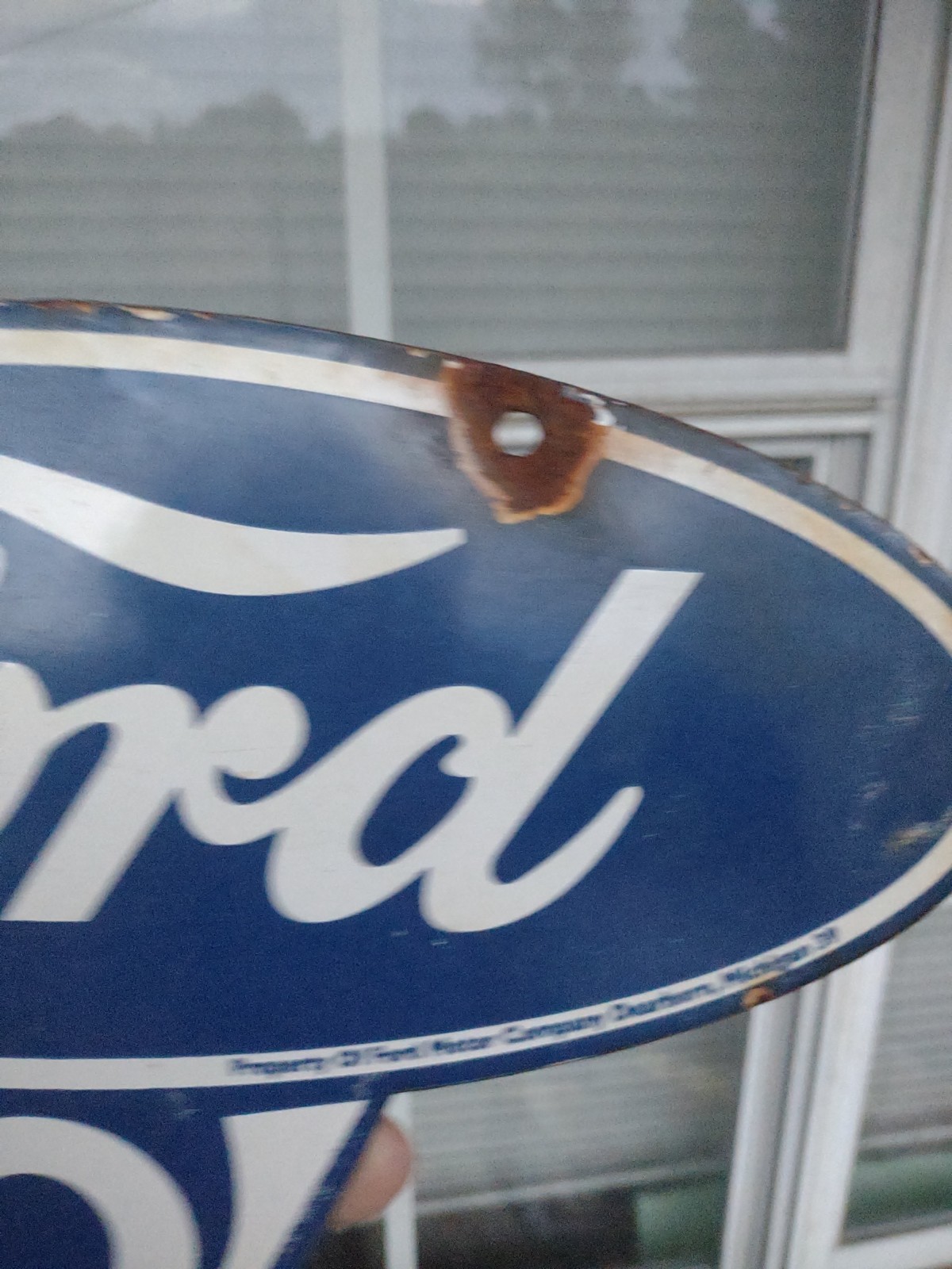 Vintage Ford Sign – Porcelain Metal V8 Automobile Parts Gas Oil Pump Sign
