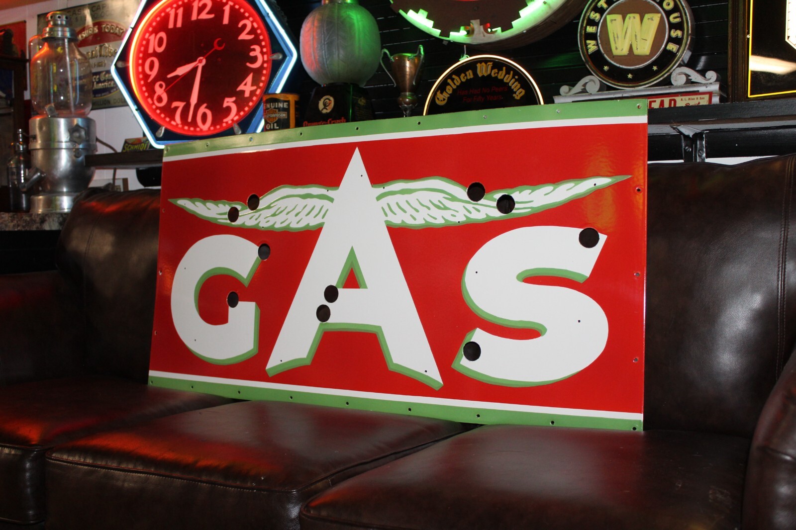 FLYING A TYDOL SERVICE STATION PORCELAIN METAL NEON SIGN SKIN GAS OIL FORD CHEVY
