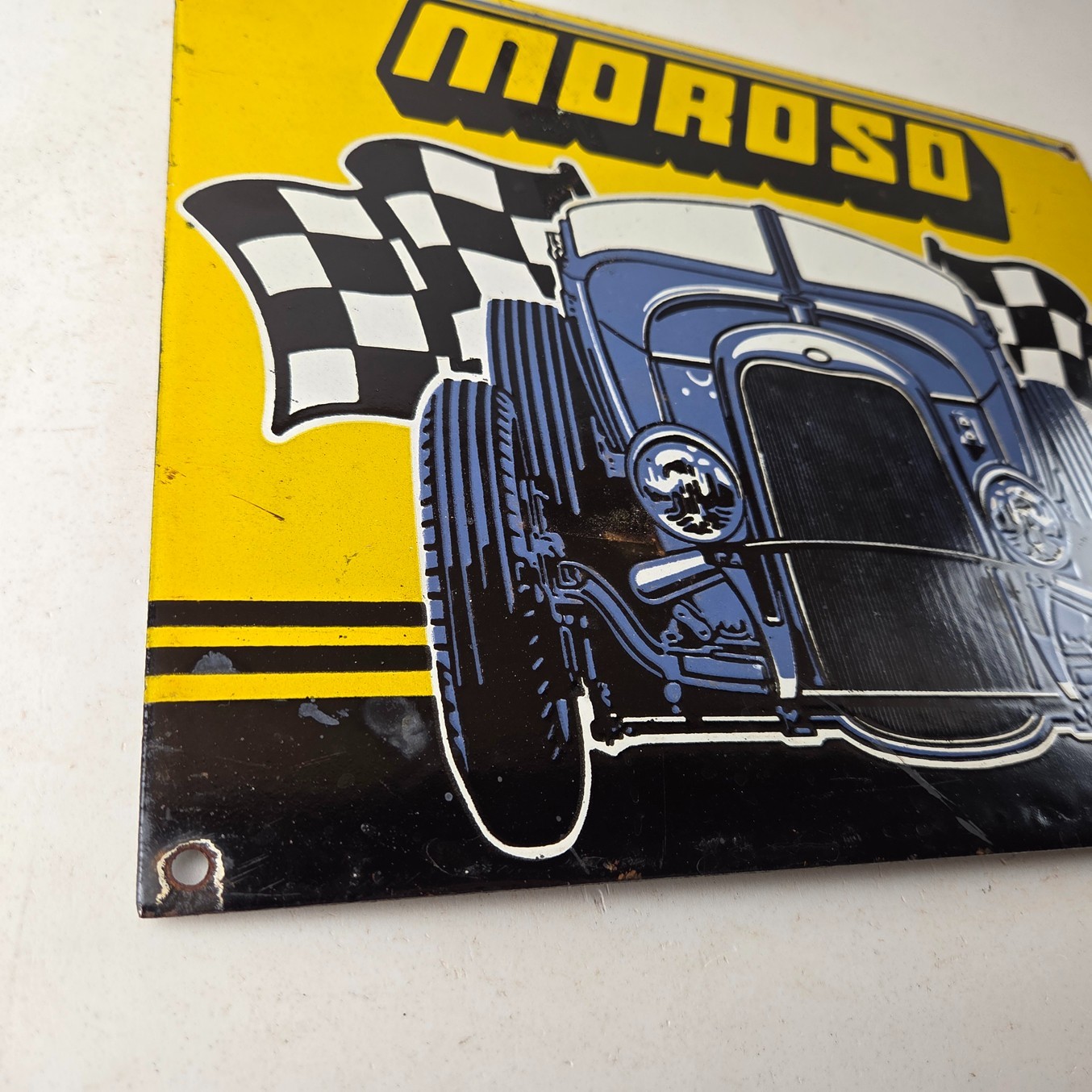 Vintage Moroso Performance Parts Porcelain Sign – Hot Rod Racing Sign