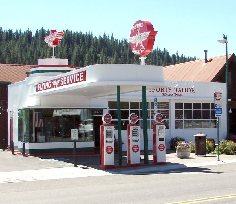 Vintage Flying A Gasoline Sign_Gas Pump Decal, Retro Oil Co., 6 inch round vinyl