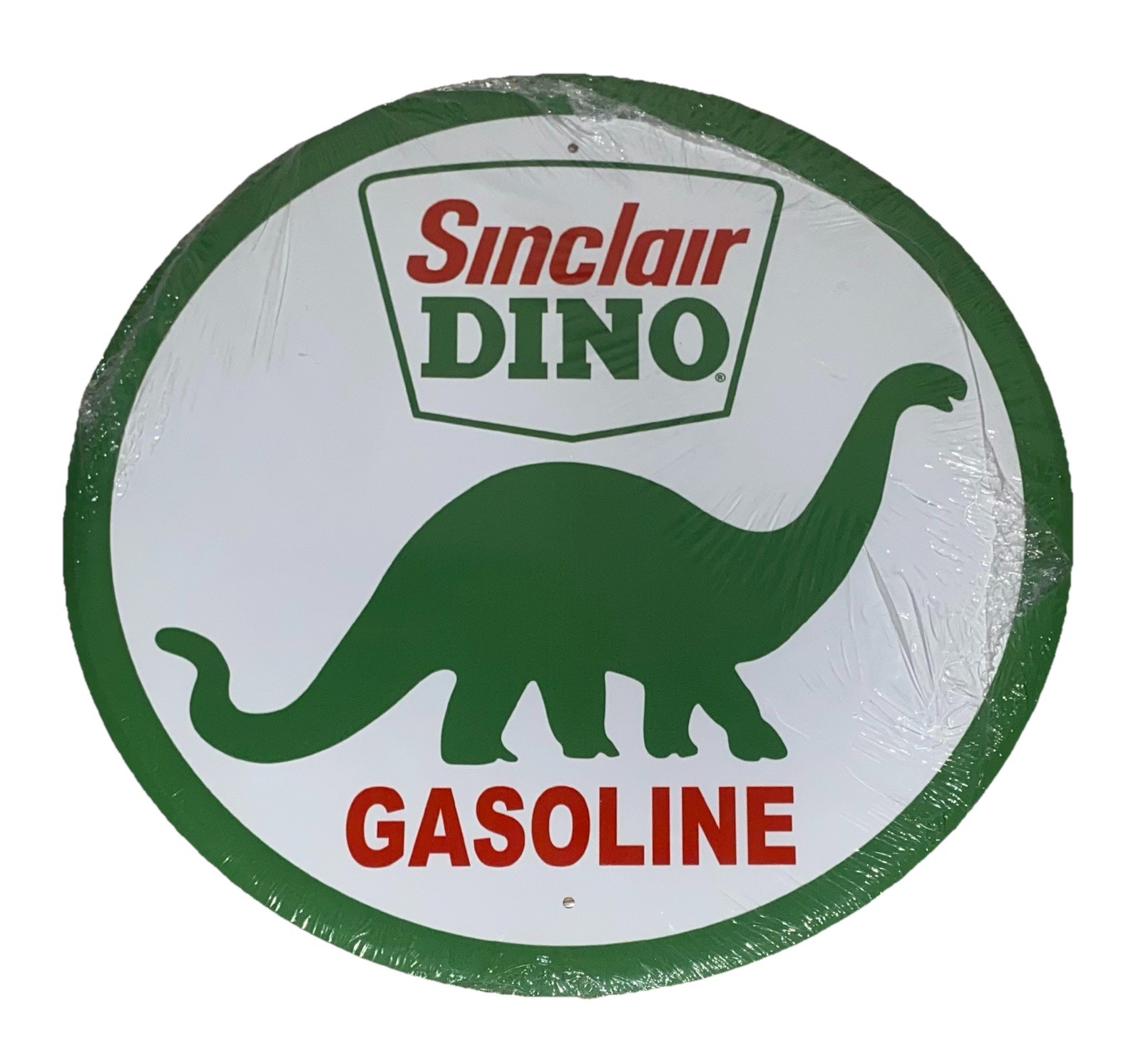 Sinclair Dino Gasoline Round Painted Steel Sign 11.75″ Diameter NEW Sealed
