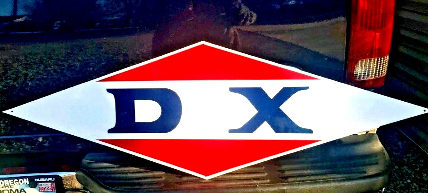 Vintage Old School Sty. DX Gasoline Oil Gas Station Car Truck Hand Painted Sign