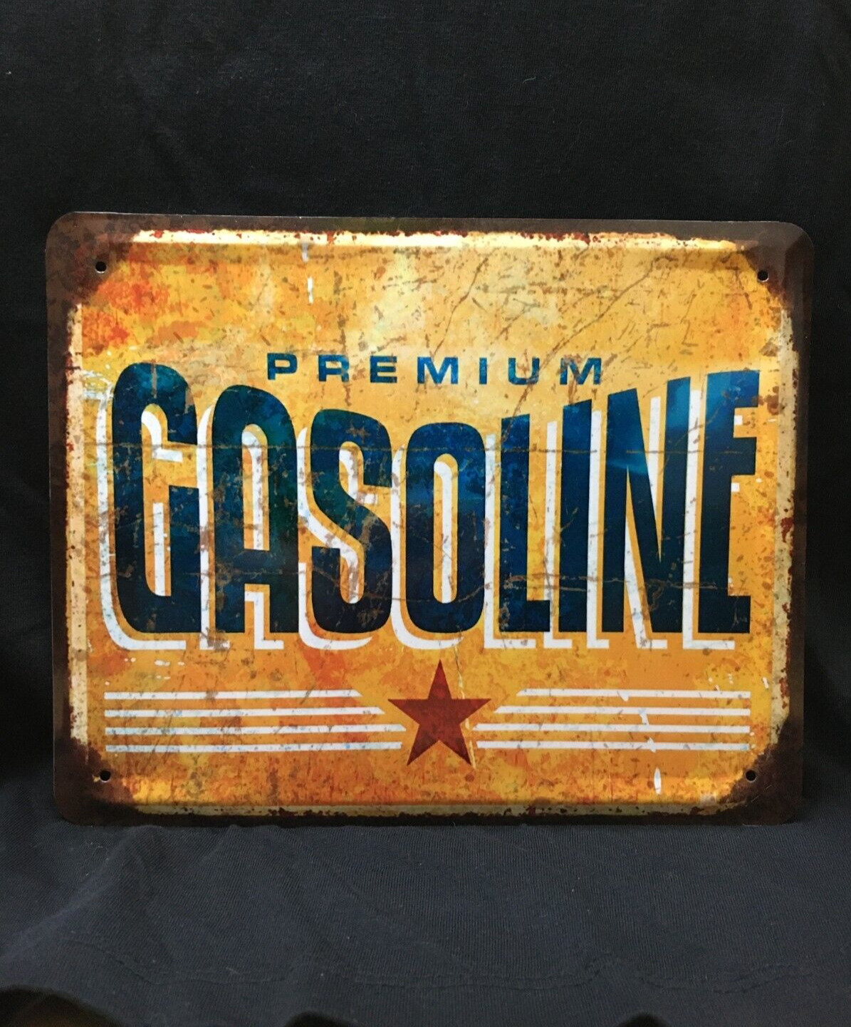 Premium gasoline tin sign vintage sign retro style rusted sign autoservice sign