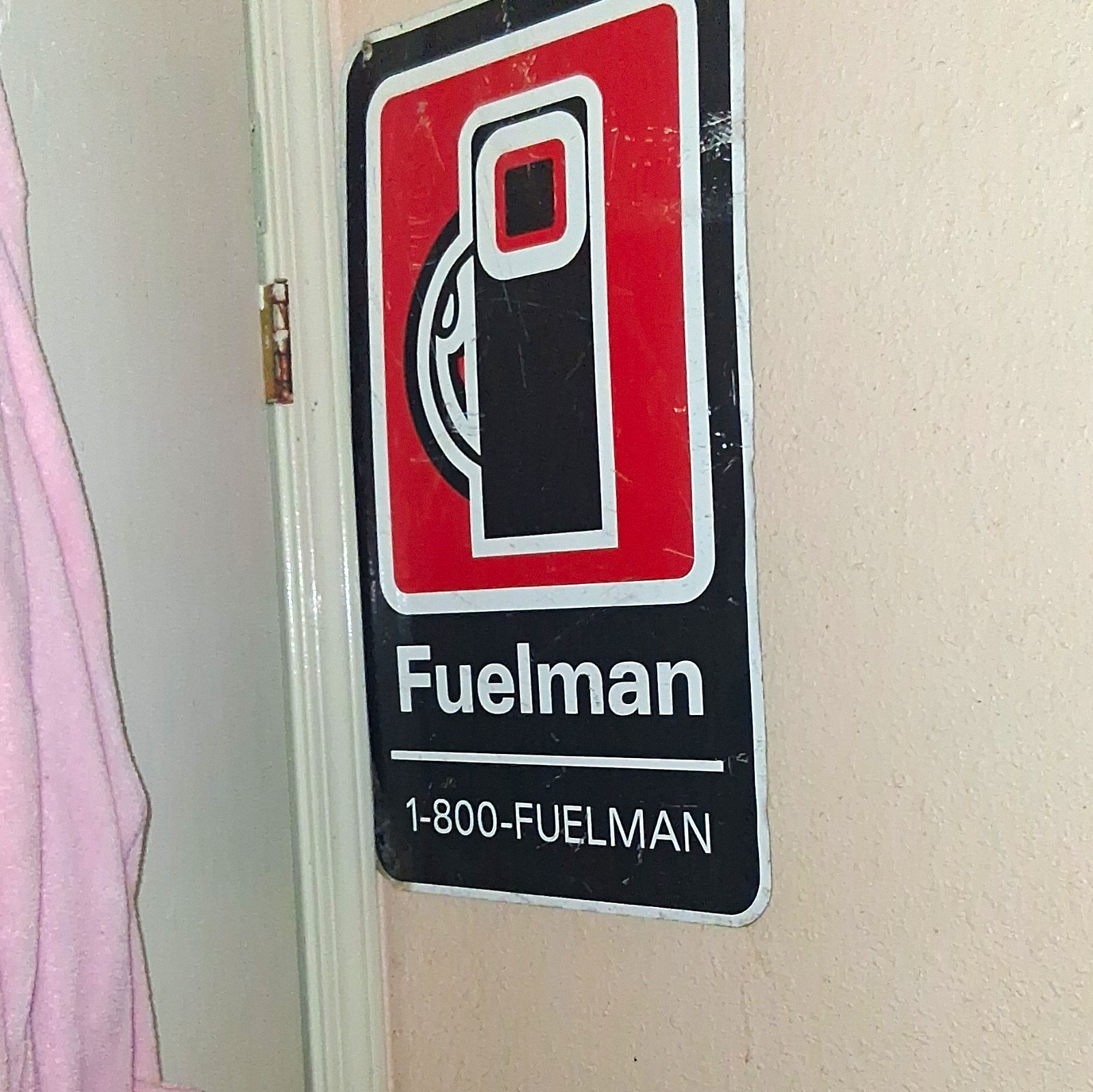 Fuelman Gas & Oil Advertising Sign 1-800-FUELMAN Red Black White