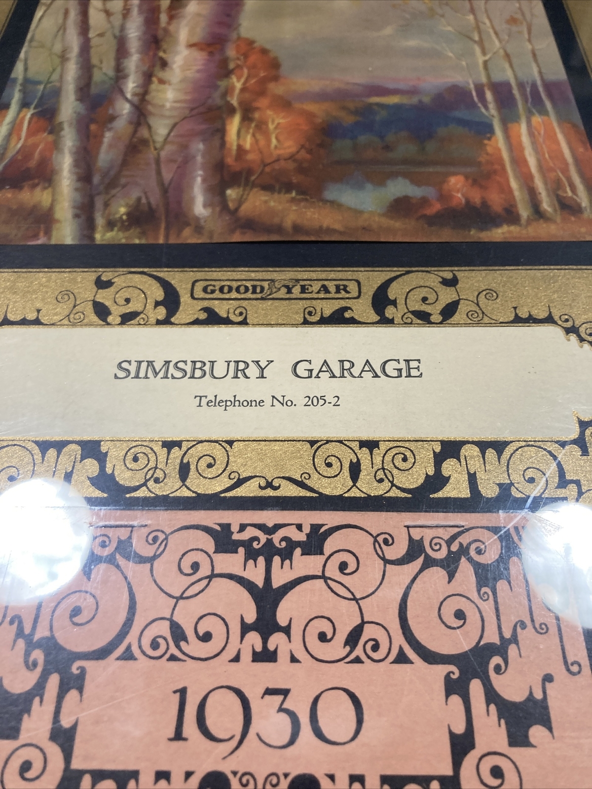 LOT 2 Goodyear Tires 1930 Calendar: Simsbury garage, Smith’s New York Excellent