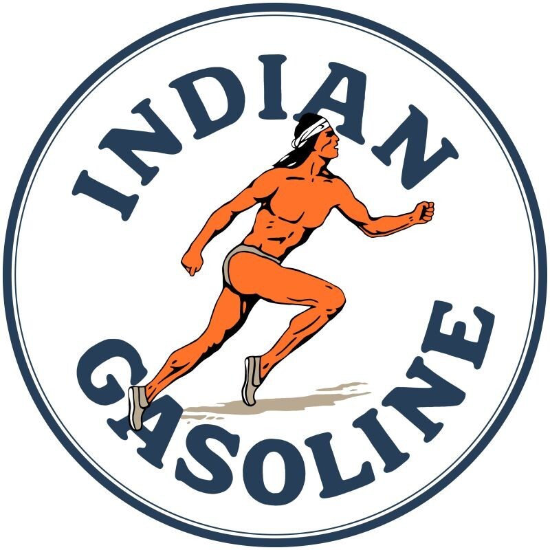 Indian Gasoline NEW Sign 28″ Dia. Round AMERICAN STEEL