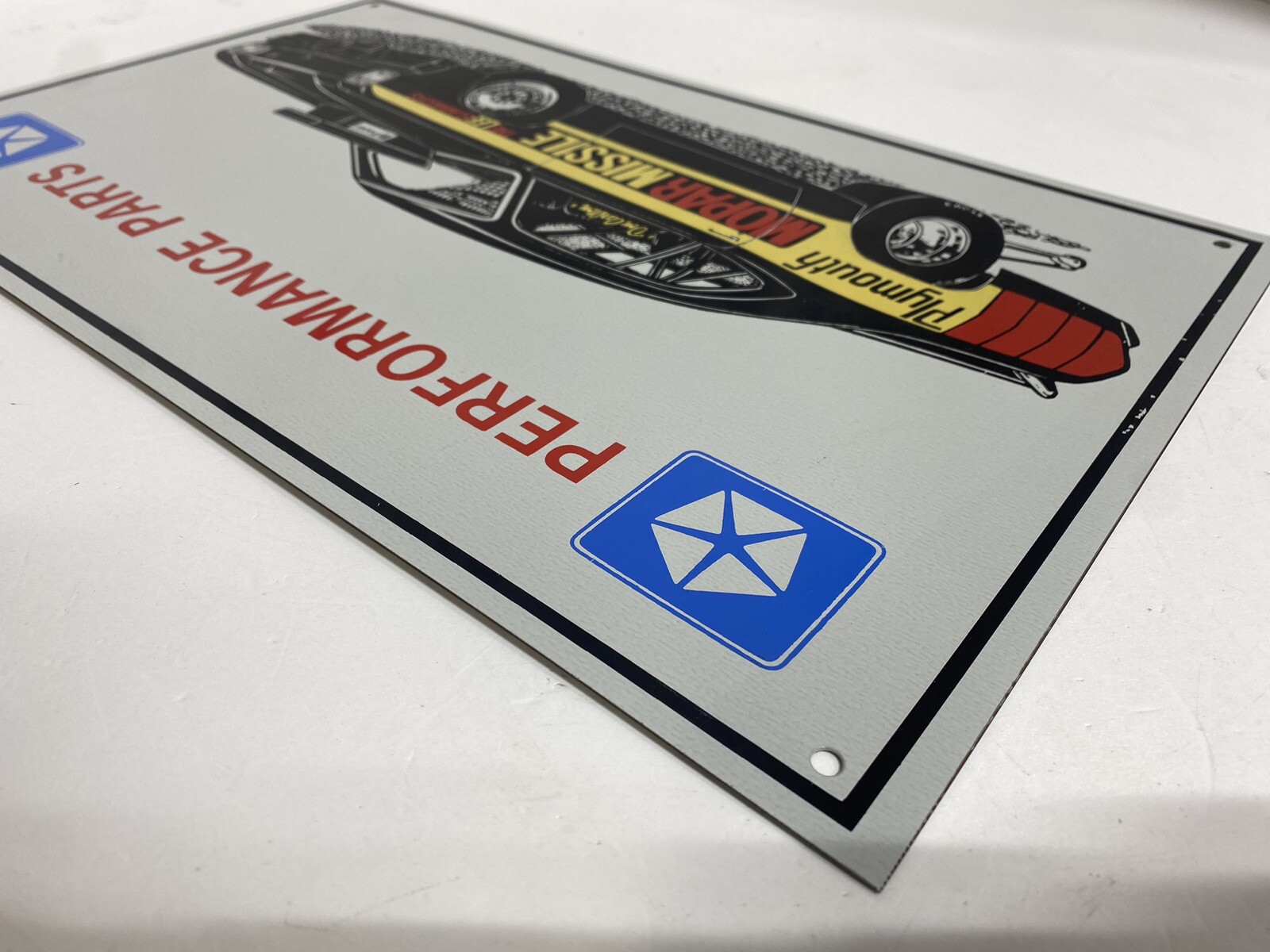 1980s VERY RARE Mopar Missile Don Carlton Pro Stock duster Dodge Shop Sign Metal