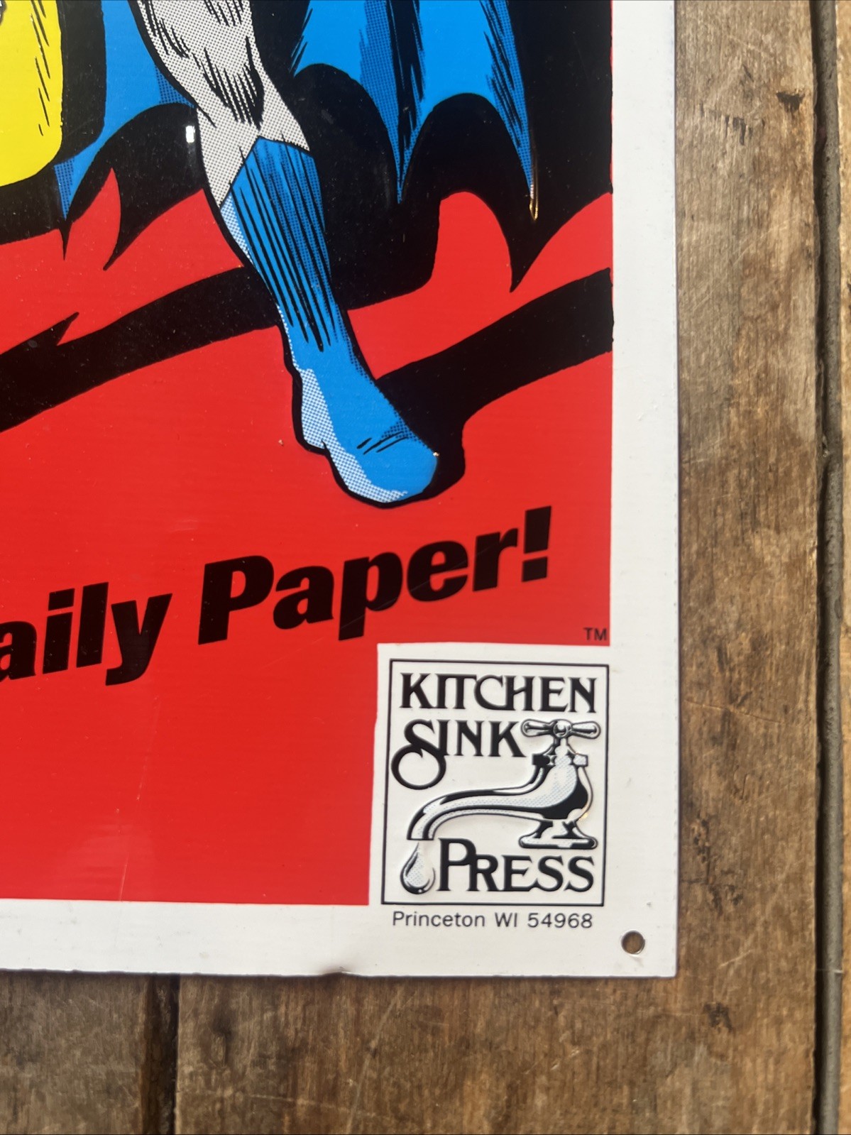 1990 BATMAN and ROBIN – DC Comics – Kitchen Sink Press – Metal sign Advertising