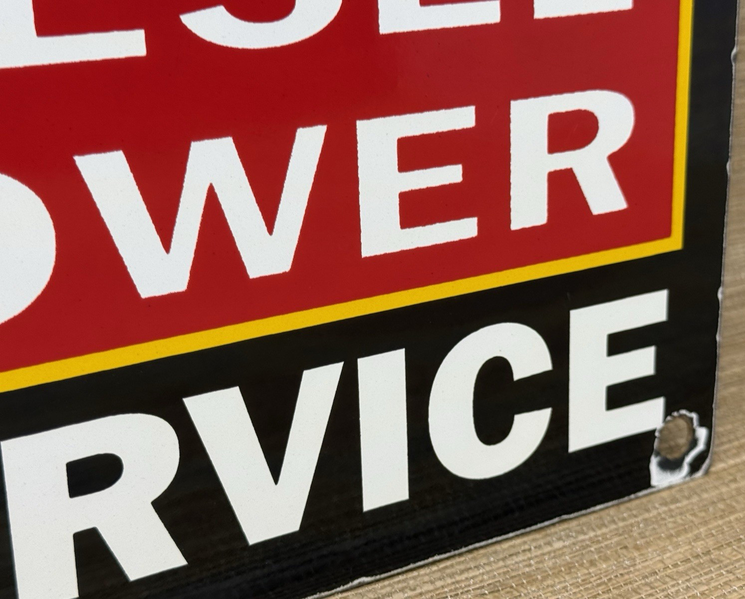 VINTAGE GENERAL MOTORS PORCELAIN DEALERSHIP SIGN GAS SALES SERVICE OIL DIESEL