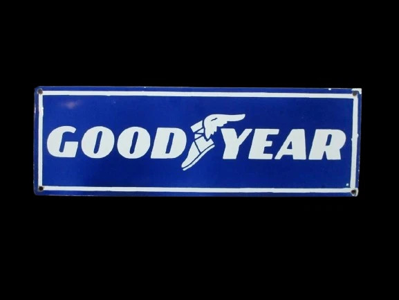 PORCELIAN GOOD YEAR ENAMEL SIGN SIZE 10X4 INCHES