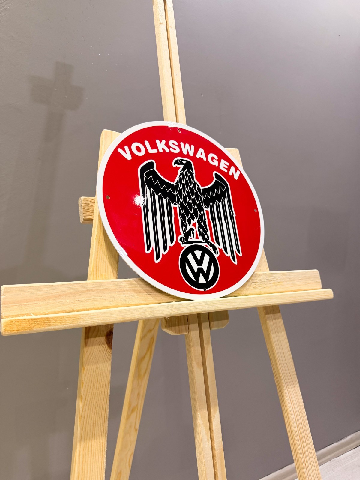 Volkswagen Eagle Emblem – Vintage German Automotive Metal Sign – 30 cm (11.8”)