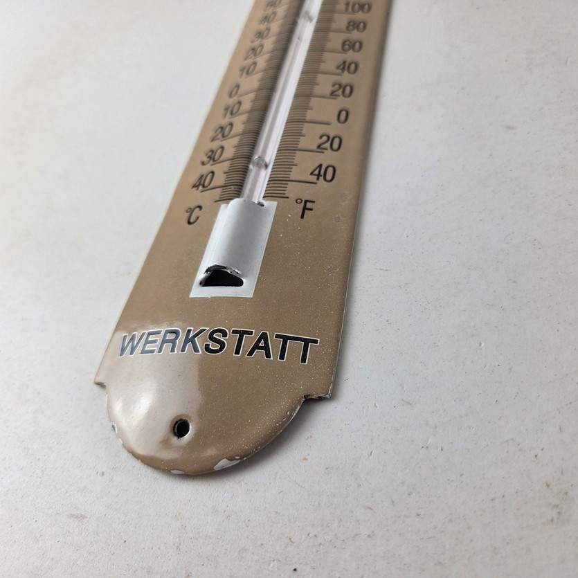 Vintage Volkswagen Automobiles Sign – Service Bug Sign on Porcelain Thermometer