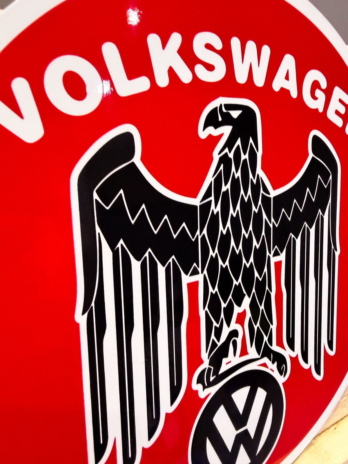 Volkswagen Eagle Emblem – Vintage German Automotive Metal Sign – 30 cm (11.8”)