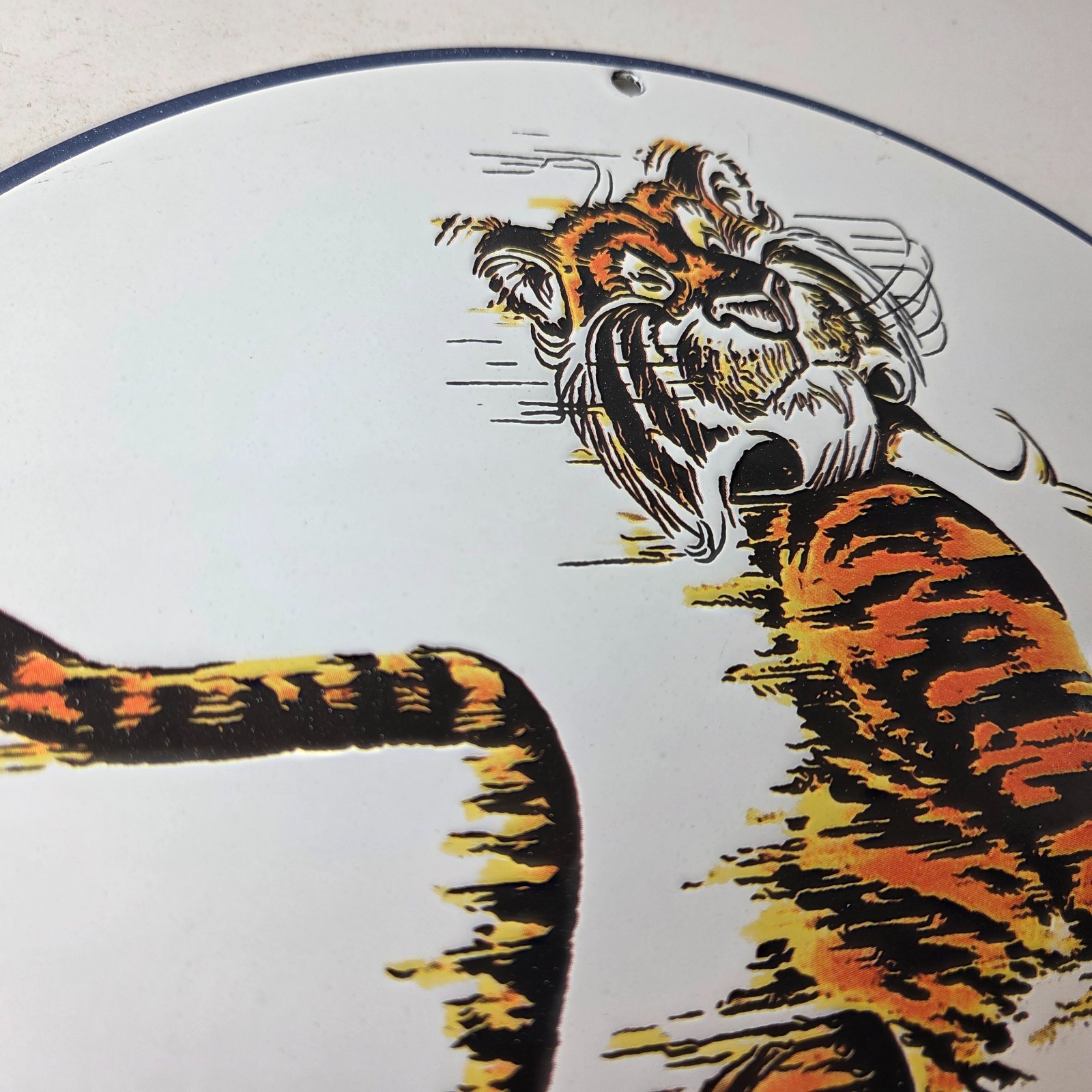 Vintage Esso Gasoline Sign – Tiger Gas Service Station Auto Tank Porcelain Sign
