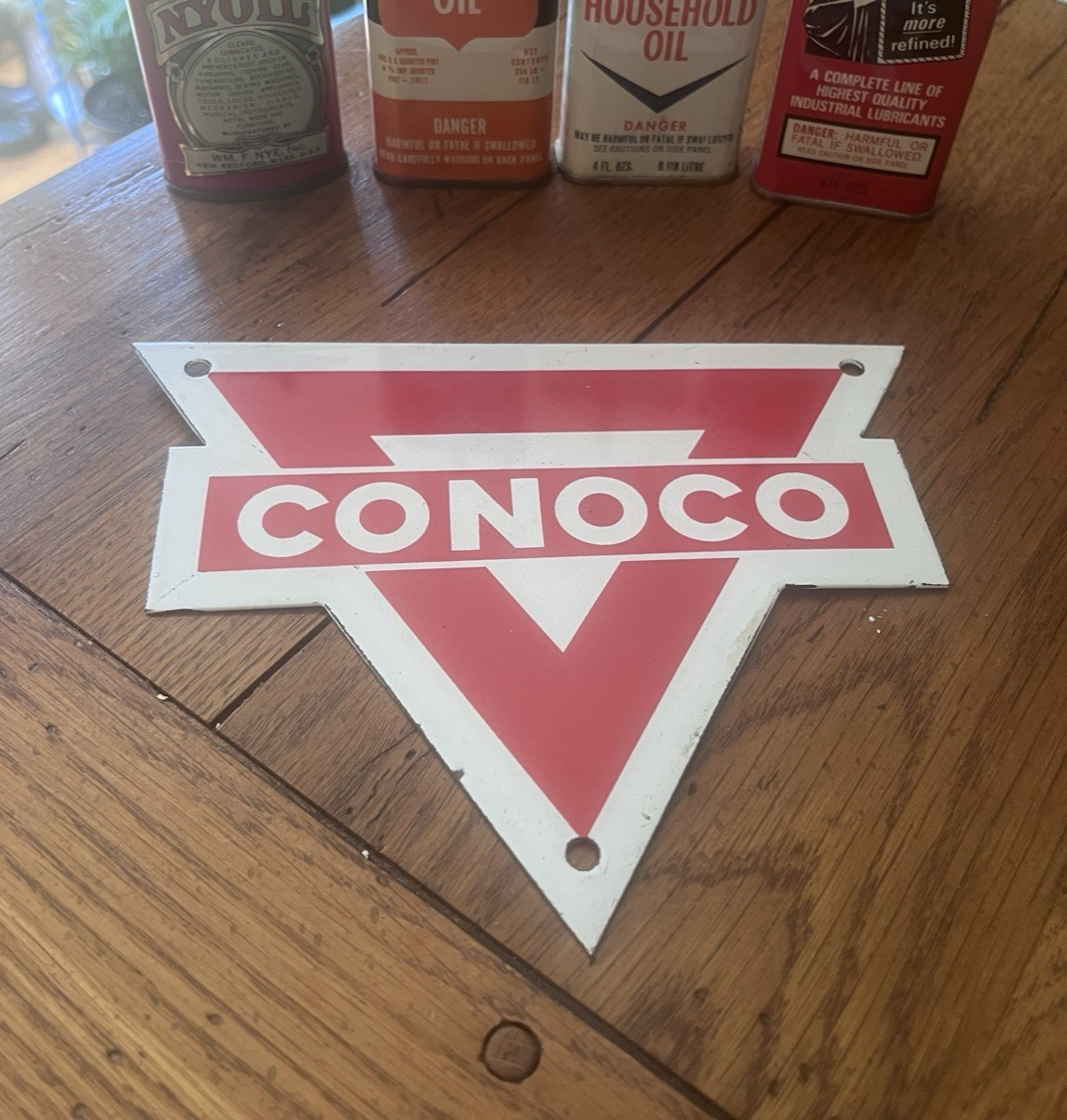 NICE CONOCO OIL GASOLINE PORCELAIN SIGN