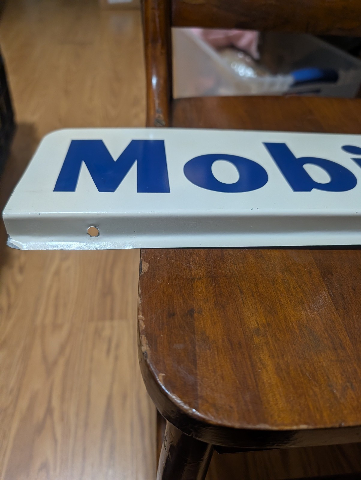 VINTAGE NOS MOBIL OIL PAINTED METAL SIGN MOBILOIL GASOLINE-OIL RACK SIGN