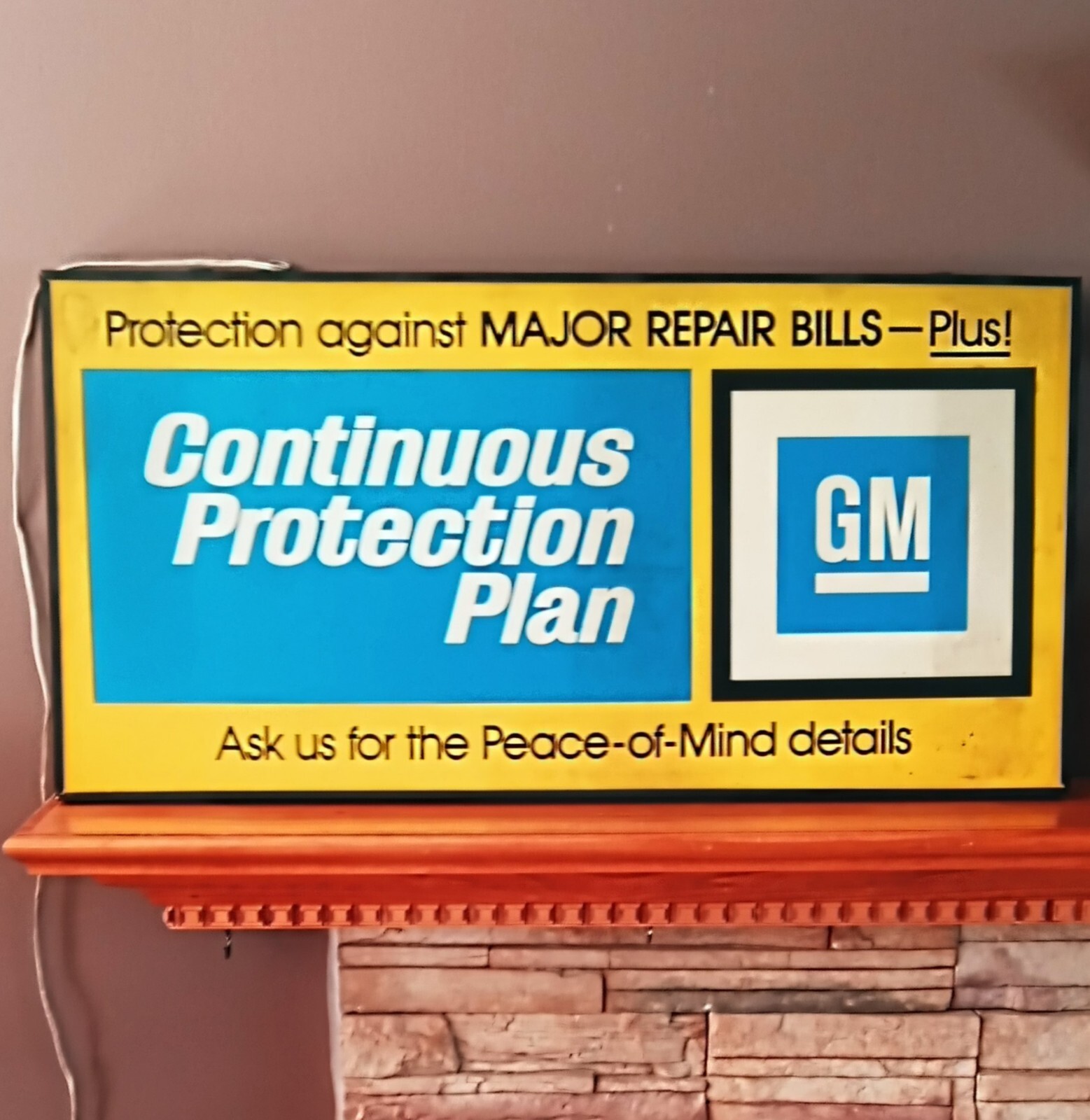 Vintage 60s 70s Original GM Dealership Sign Clock Display Double Sided Chevrolet